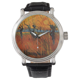 Montre Saules au coucher du soleil par Vincent van Gogh