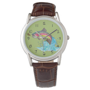 Montre Sauts de truite arc-en-ciel Pêche à la mouche