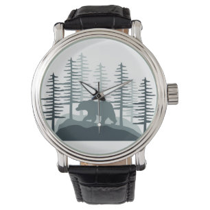 Montre Sauvage jingle Pine tree print Minimalist Trier