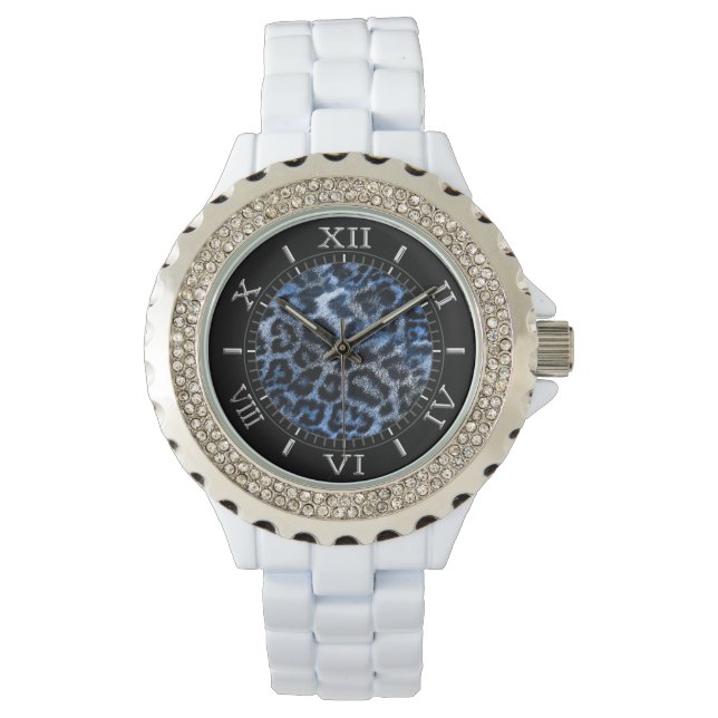 Montre Sauvage Leopard Blue Saphire Furry Art Dial (devant)