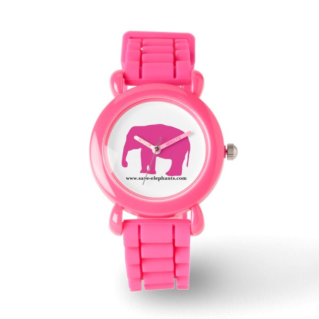 Montre Save-Elephants.com Girls Pink Elephant Watch (Recto)