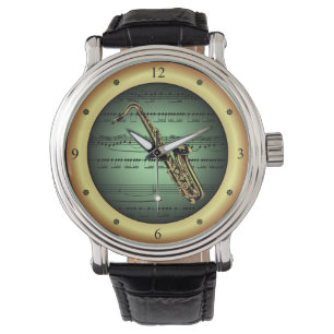 Montre Saxophone ~ Partition Partielle ~ Arrière - plan V