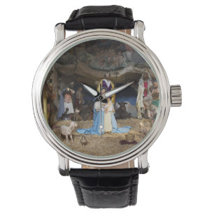 Montre Scène de la Nativité de Noël antique