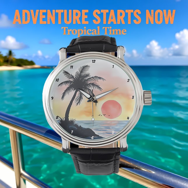Montre Scène océanique de coucher de soleil tropical avec (Créateur téléchargé)