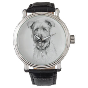 Montre Schnauzer Portrait Crayon