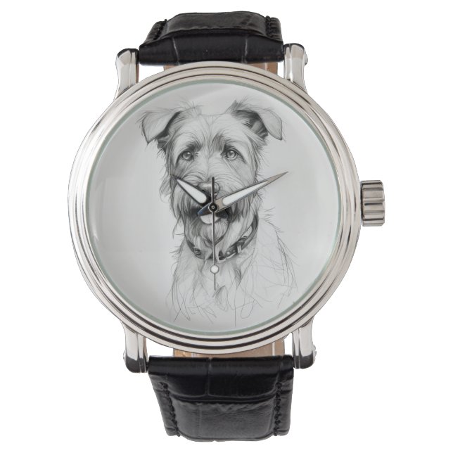 Montre Schnauzer Portrait Crayon (devant)