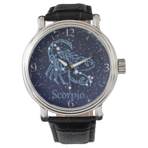 Montre Scorpio Constellation et signe Zodiaque avec étoil
