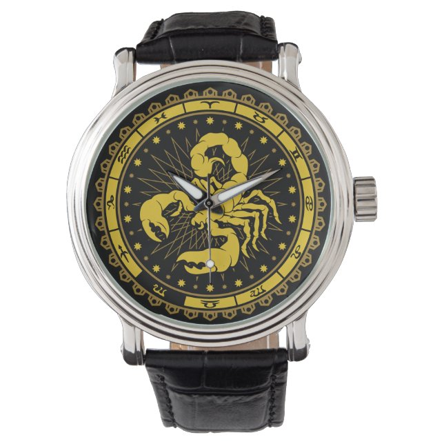 Montre Scorpio - Signe Zodiaque - Symbole - Horoscope (devant)