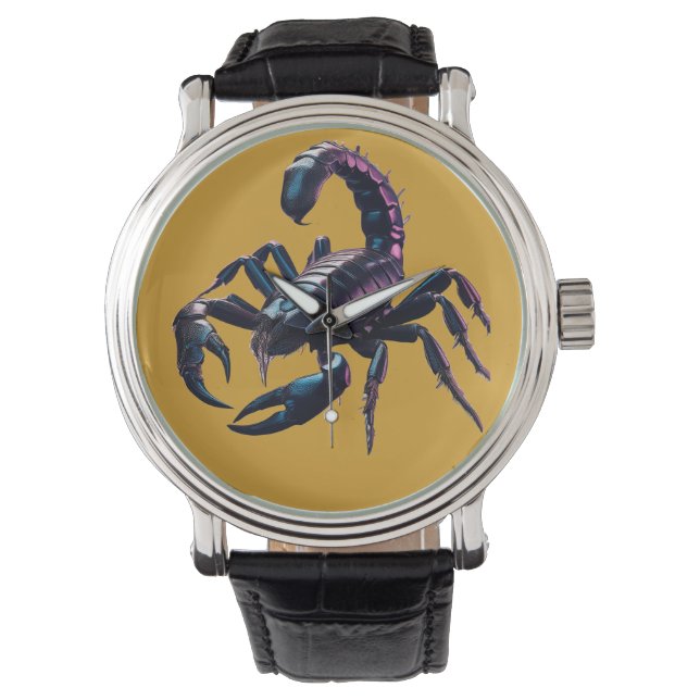 Montre Scorpion noir venimeux (devant)