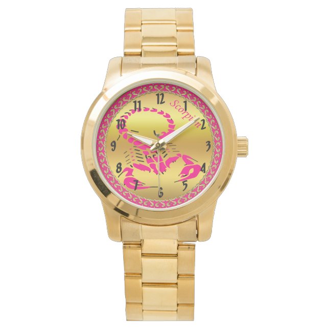 Montre scorpion rose venimeux très insecte veineux (devant)