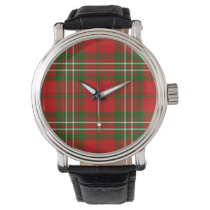 Montre Scott tartan rouge vert plaid