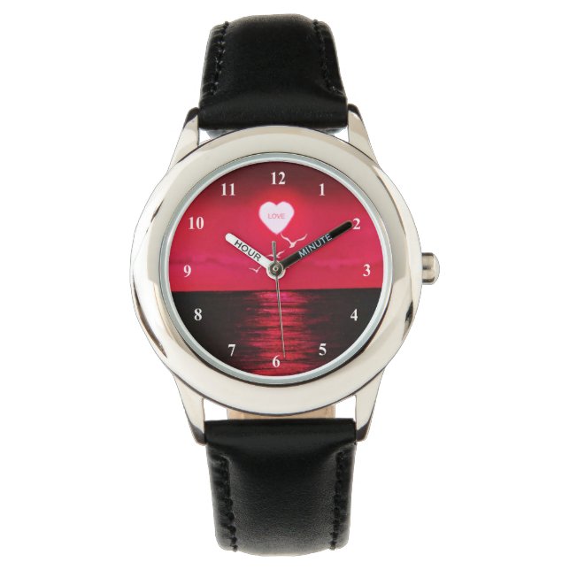 Montre Sea Sunset Black Red Watch (devant)
