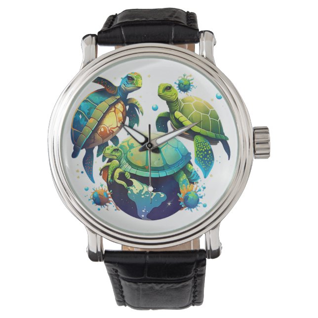 Montre Sea Turtle Planet Jour des terres mondial de l'env (devant)