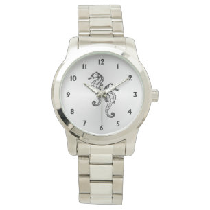 Montre Seahorses Silver avec douze numéros