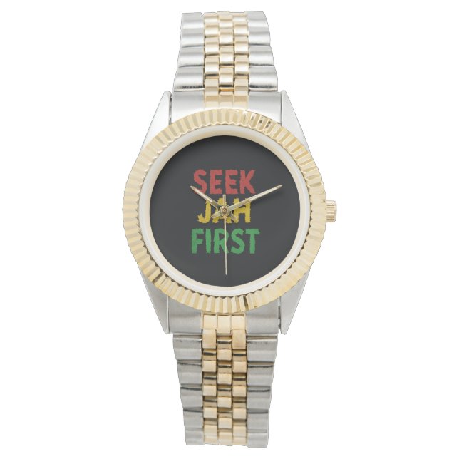 Montre Seek Jah First Rastafarian Reggae Rasta Colors (devant)