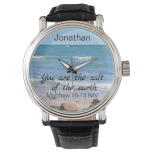 Montre Sel de la Terre Photo d'Ocean Bible Verse