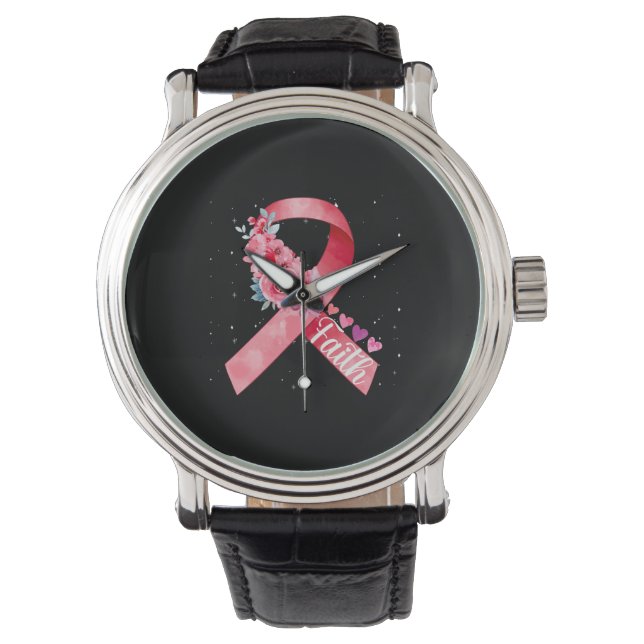 Montre Sensibilisation au cancer du sein Ruban rose (devant)
