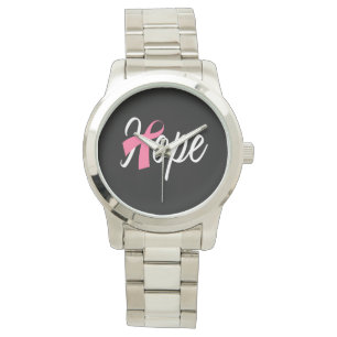 Montre Sensibilisation au cancer du sein Ruban rose HOPE