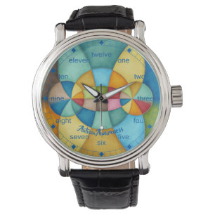 Montre Sensibilisation sur l'autisme Abstraite géométri