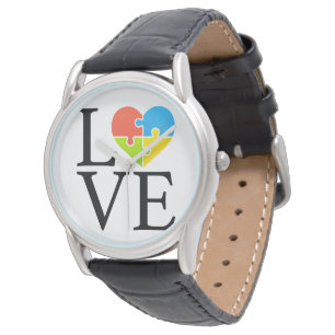 Montre Sensibilisation sur l'autisme Love Puzzles