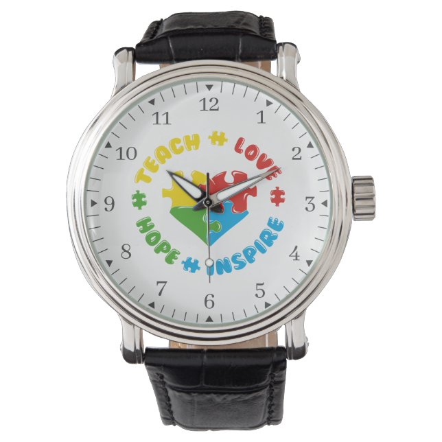 Montre Sensibilisation sur l'autisme Puzzles Aimer Hope P (devant)