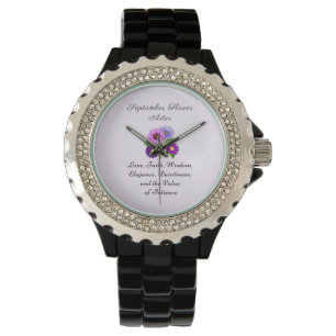 Montre Septembre Mois de naissance Aster personnalisé