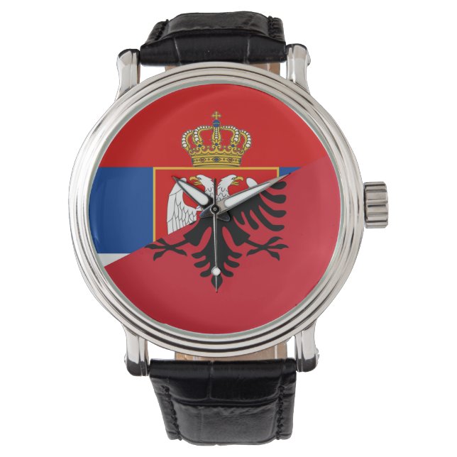 Montre serbie albanie drapeau pays demi symbole (devant)