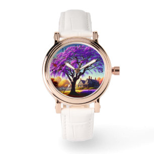 Montre **"Sérénité rustique : L'étreinte du jacaranda pou