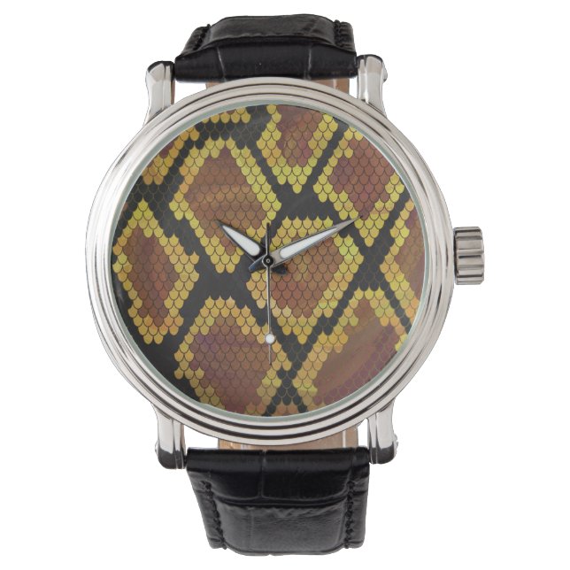 Montre Serpent Brown et impression or (devant)