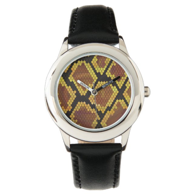 Montre Serpent Brown et impression or (devant)