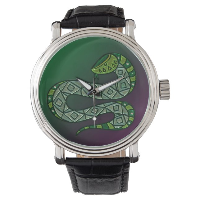 Montre Serpent Cool Art Tribal Métallisé (devant)