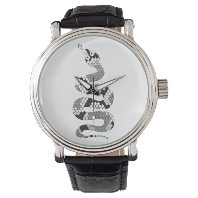 Montre Serpent gris et silhouette gris clair (devant)