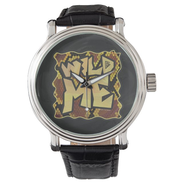 Montre Serpent Wild Me Brown et imprimé or (devant)