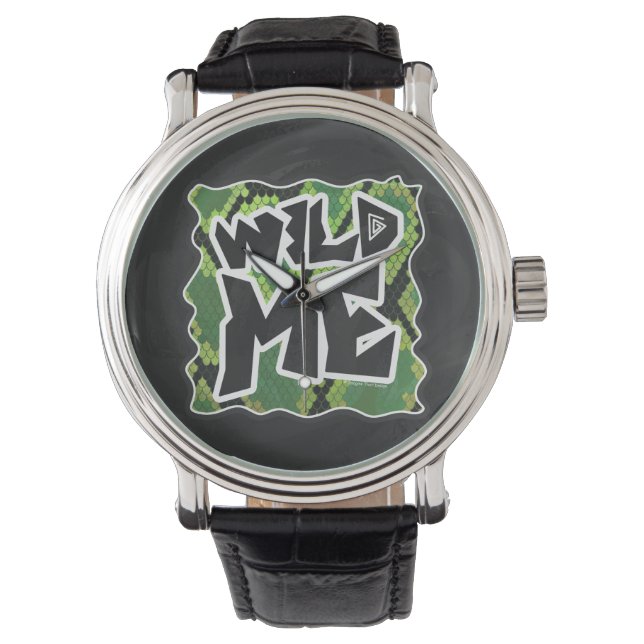 Montre Serpent Wild Me noir et vert impression (devant)