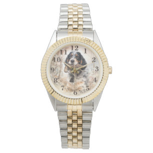 Montre Setter anglais, chasse à la bécasse , Art canin