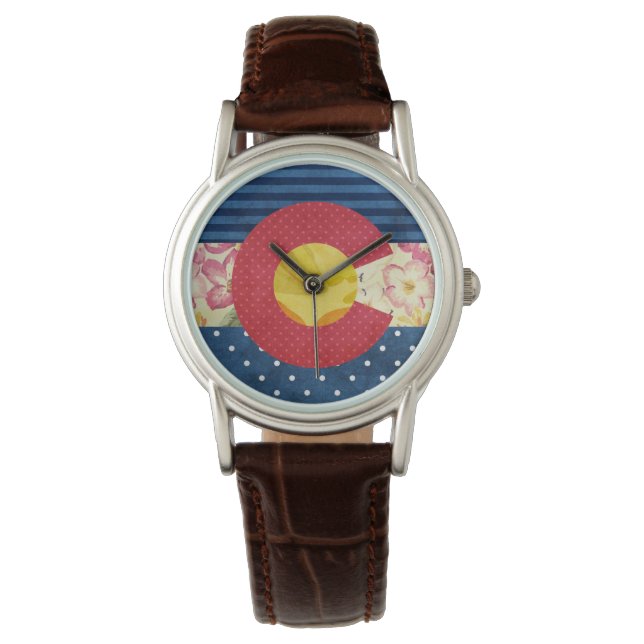 Montre Shabby Chic | drapeau de l'État du Colorado (devant)