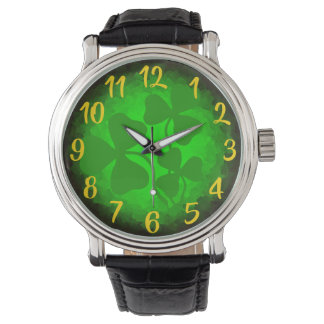 Montre Shamrock de café irlandais/trèfle vert, Irlande, v