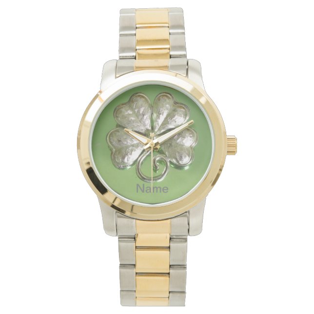 Montre Shamrock Watch ! Irish Watch ! Ajouter un nom ! (devant)