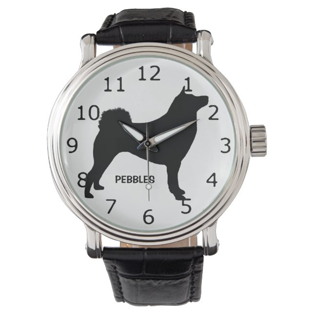 Montre Shiba Inu Chien Silhouette PERSONNALISÉE (devant)