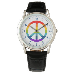 Montre Signe de paix arc-en-ciel