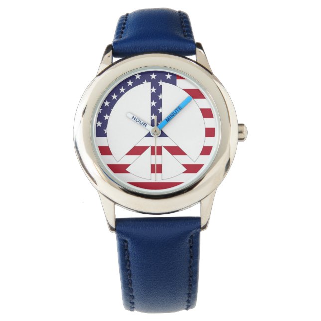MONTRE SIGNE DE PAIX DU DRAPEAU AMÉRICAIN (devant)