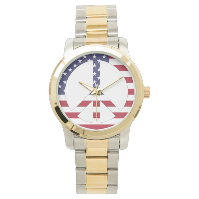 MONTRE SIGNE DE PAIX DU DRAPEAU AMÉRICAIN (devant)