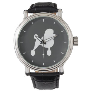 Montre Silhouette blanche de caniche standard