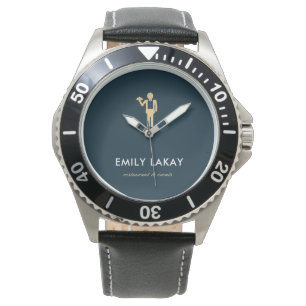 Montre Silhouette bleue beige