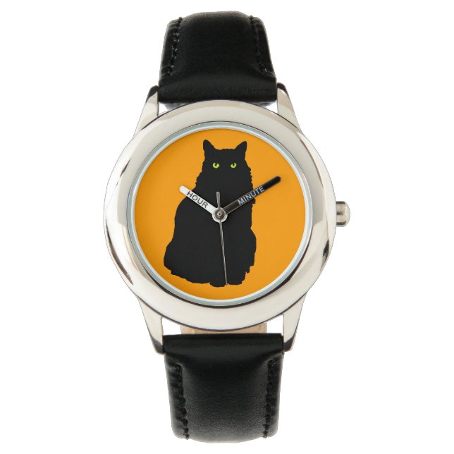 Montre Silhouette Chat Noir assise (devant)