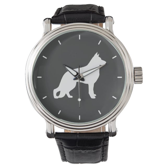 Montre Silhouette de Berger Blanc Allemand (devant)