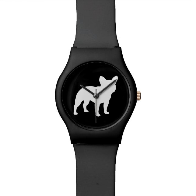Montre Silhouette de bouledogue français (Fermer)