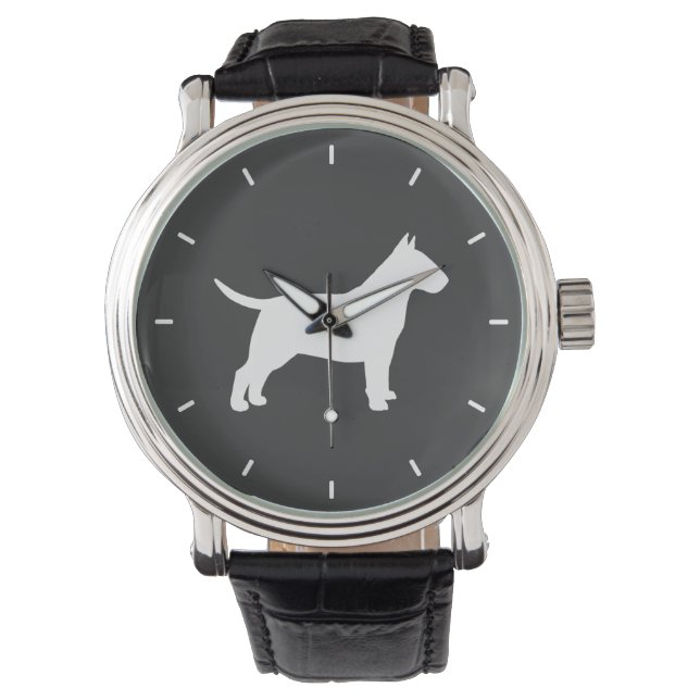 Montre Silhouette de Bull Terrier (devant)