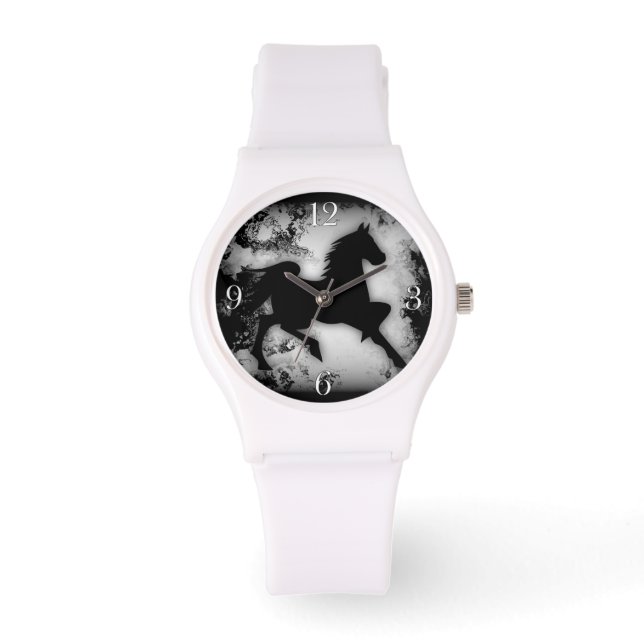 Montre Silhouette de cheval à l'allure occidentale (Recto)