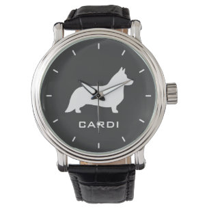Montre Silhouette de corgi de Gallois de cardigan avec le